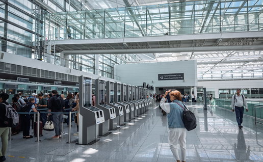 EES scanners at an airport
