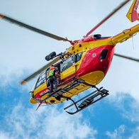 Helicopter rescue over Mont Blanc.