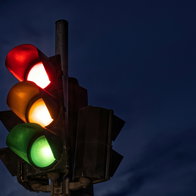A traffic light.