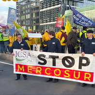 Spanish farmers protesting in Brussels.