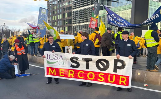 Spanish farmers protesting in Brussels.
