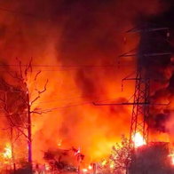 Blaze destroys long-stay car park.