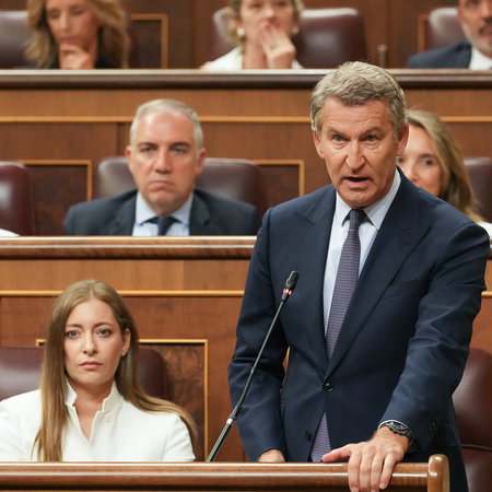 Spain's leader of the PP party Alberto Nuñez Feijóo in congress