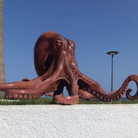 Giant octopus sculpture installed in Garrucha.