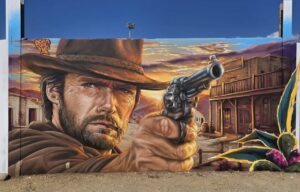 Mural of Clint Eastwood in "The Good, The Bad and the Ugly"