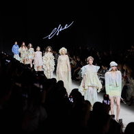 View from Moscow Fashion week with the models on the runway