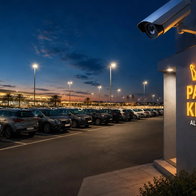 Night view for Park-King secure parking area at Alicante Airport