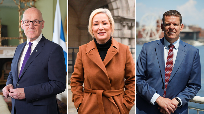 A composite of individual pictures of the Celtic leaders, from left to right: Scotland’s First Minister John Swinney, Northern Ireland’s First Minister Michelle O’Neill and Wales’s First Minister Rhun ap Iorwerth.