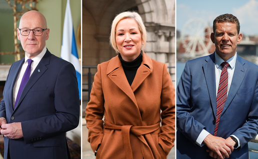 A composite of individual pictures of the Celtic leaders, from left to right: Scotland’s First Minister John Swinney, Northern Ireland’s First Minister Michelle O’Neill and Wales’s First Minister Rhun ap Iorwerth.