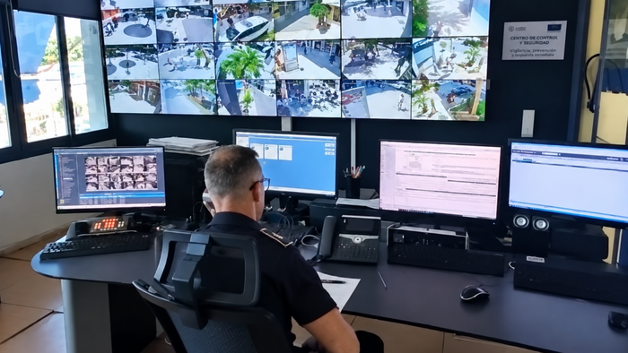 CCTV control room in Estepona.