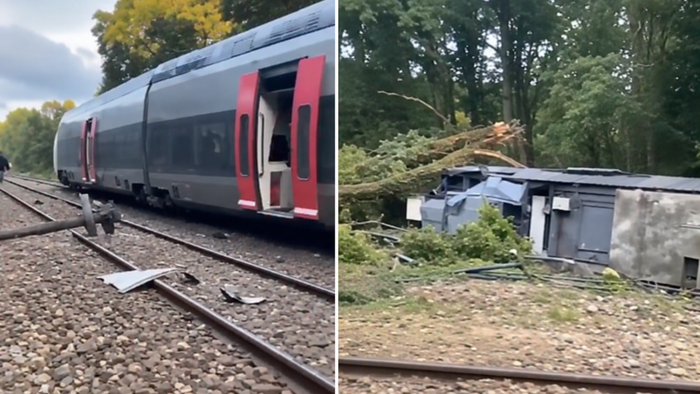 Aftermath of train derailment.