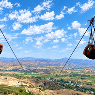 2 people ziplining