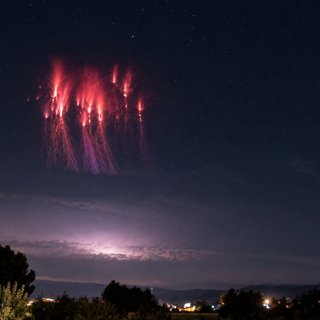 Red sprites over Valencia.