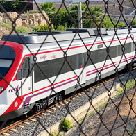 Cercanias commuter train on the C1 line, passing Benalmadena.
