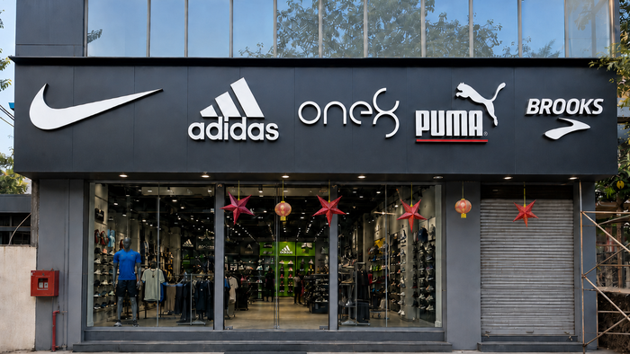 Outside view of store for sports companies