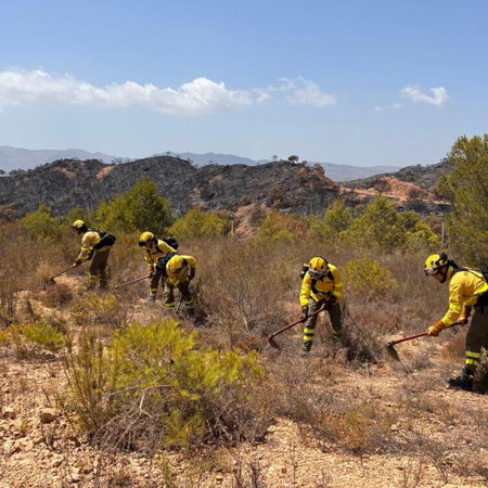 Plan INFOCA fire teams armed with little more than shovels.