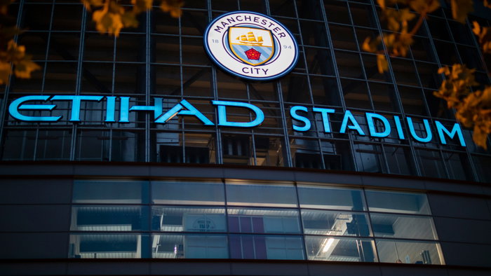 View of the Etihad Stadium home of Manchester City FC