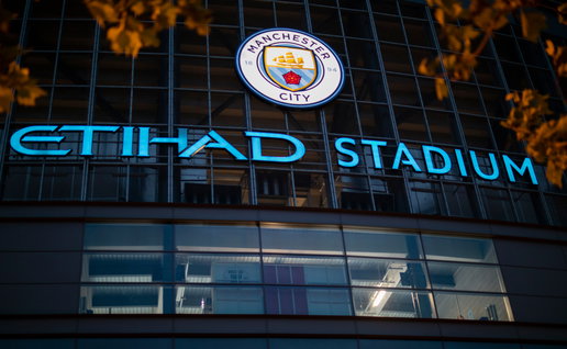 View of the Etihad Stadium home of Manchester City FC