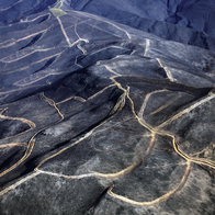 Burnt hills in Spain after a devastating wildfire