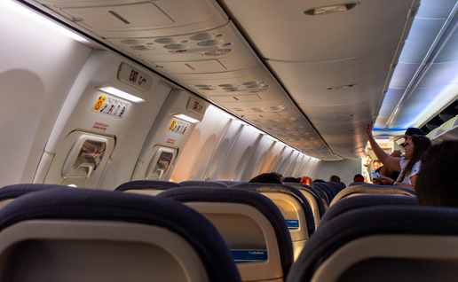 Inside of a Fly Dubai aircraft