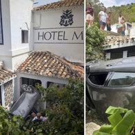Car enters through the back door in Mijas.