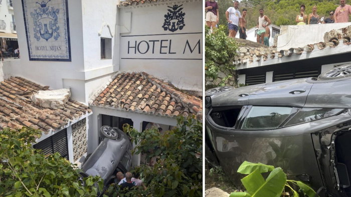 Car enters through the back door in Mijas.