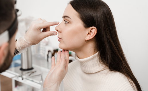 Rhinoplasty is reshaping nose surgery for change appearance of the nose and improve breathing. Consultation with ENT before rhinoplasty plastic surgery to change nose shape and improve breathing