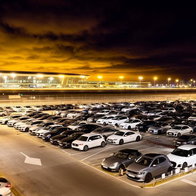 Night time view of the airport parking area in alicante for Park-King