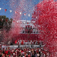 Red and white cover Casemates Square.