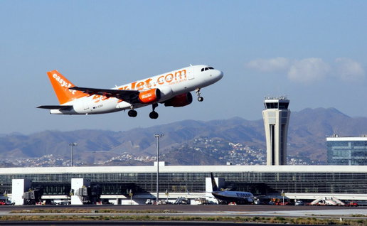 Easyjet Airbus taking off from Malaga.