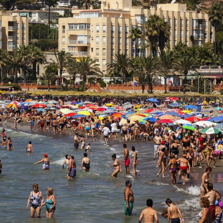 Holidaymakers in Benalmadena, Spain.