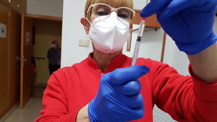 Nurse preparing vaccination