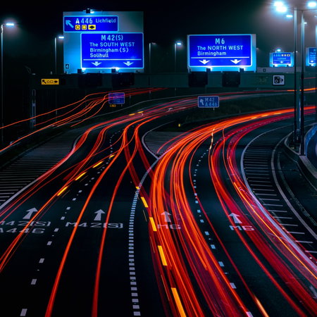 Red lights on M6 motorway