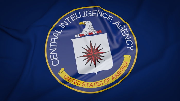 The CIA, or Central Intelligence Agency, crest.