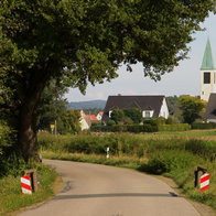 A road country road into a village in Bavaria, Germany