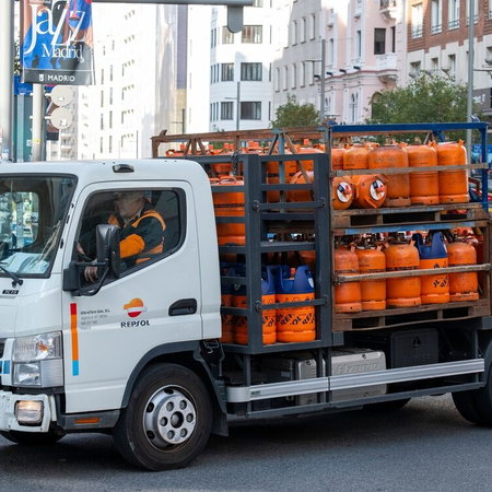 Repsol butane delivery van.