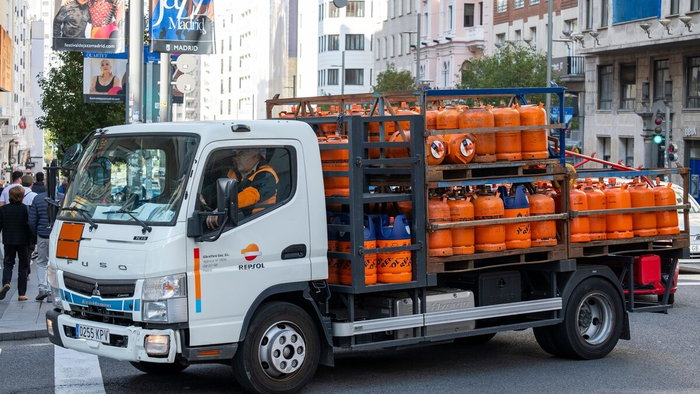 Repsol butane delivery van.