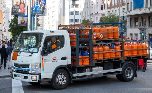Repsol butane delivery van.