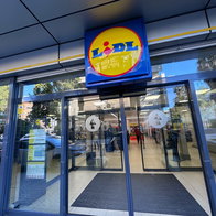Entrance of a Lidl supermarket in Portugal
