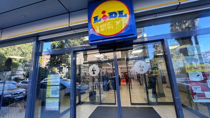 Entrance of a Lidl supermarket in Portugal