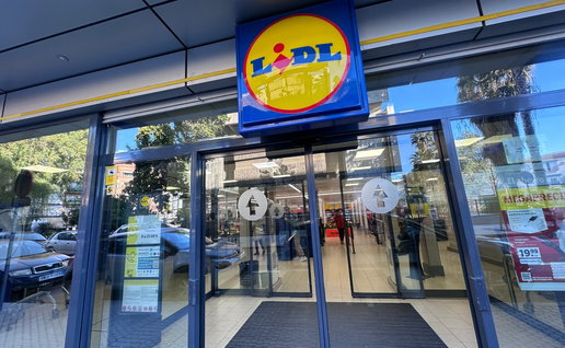 Entrance of a Lidl supermarket in Portugal