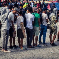Young migrants on Ceuta beaches.