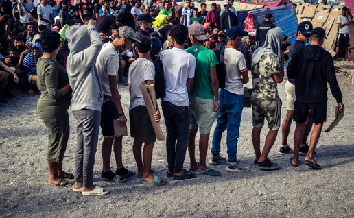 Young migrants on Ceuta beaches.