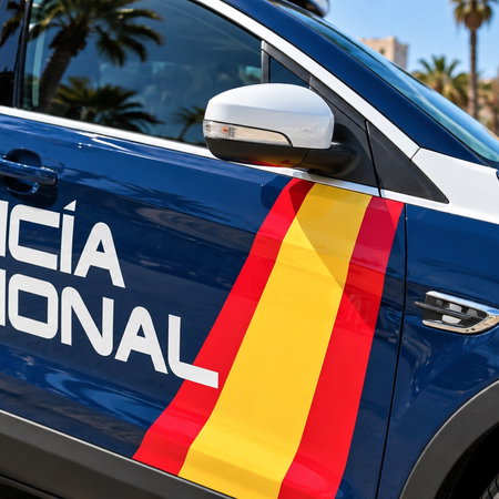 Policía Nacional patrol car as Spain reinforces security in Ceuta ahead of September 23.