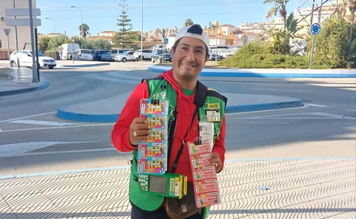 Juan Carlos Zalazar, regular ONCE ticket seller.