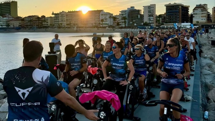 100s take up spinning for charity.