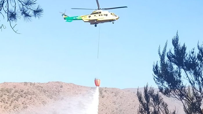 Heavy helicopters drop water in one of biggest operations of year.