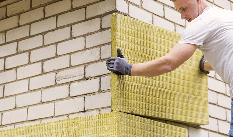 insulation being installed