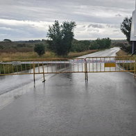 A rainy road.
