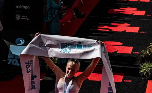 Mia Hunt winning despite the weather.